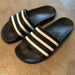 Adidas Adilette Black and White Slides